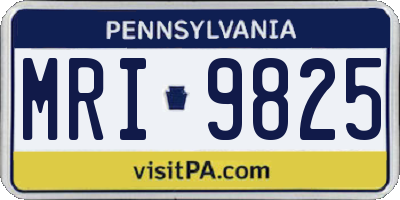 PA license plate MRI9825