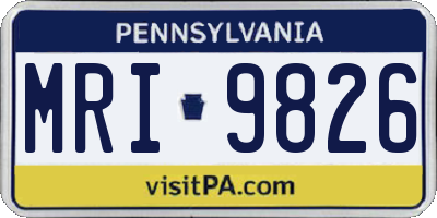 PA license plate MRI9826