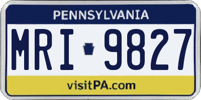 PA license plate MRI9827