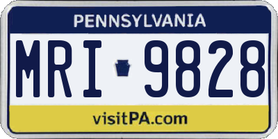 PA license plate MRI9828