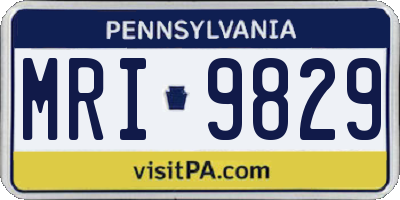 PA license plate MRI9829