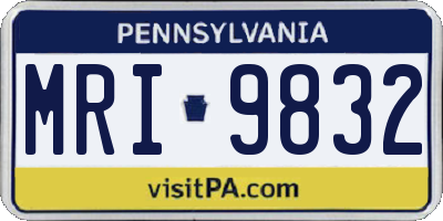 PA license plate MRI9832