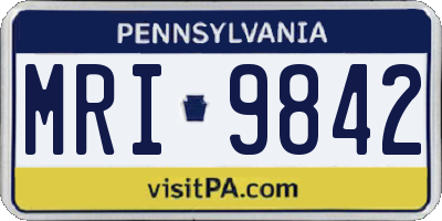 PA license plate MRI9842