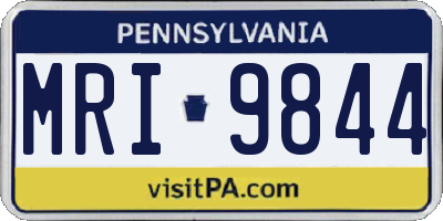 PA license plate MRI9844