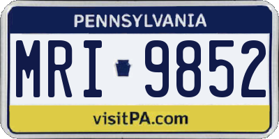 PA license plate MRI9852