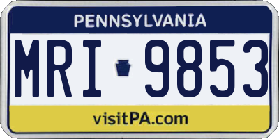 PA license plate MRI9853
