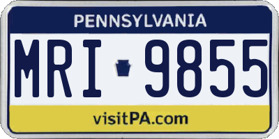 PA license plate MRI9855