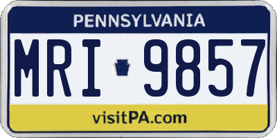 PA license plate MRI9857