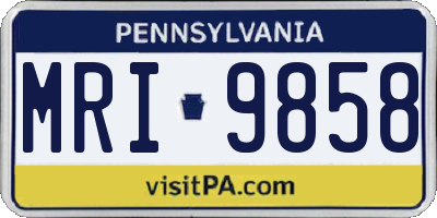 PA license plate MRI9858