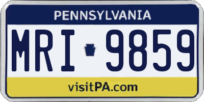 PA license plate MRI9859