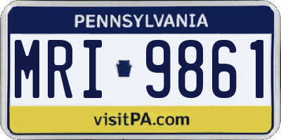 PA license plate MRI9861