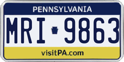 PA license plate MRI9863