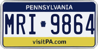 PA license plate MRI9864