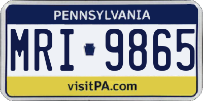 PA license plate MRI9865