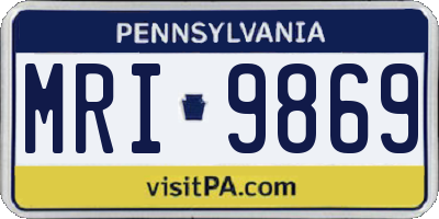 PA license plate MRI9869