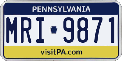 PA license plate MRI9871