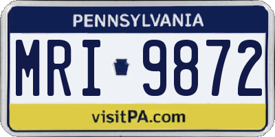 PA license plate MRI9872