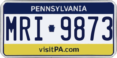 PA license plate MRI9873