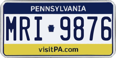 PA license plate MRI9876