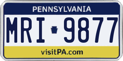 PA license plate MRI9877