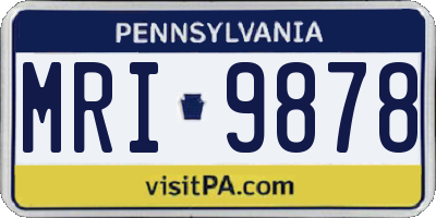 PA license plate MRI9878