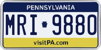 PA license plate MRI9880