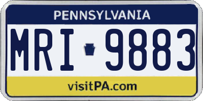 PA license plate MRI9883