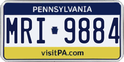 PA license plate MRI9884