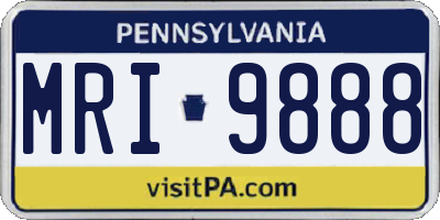 PA license plate MRI9888
