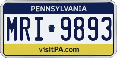 PA license plate MRI9893