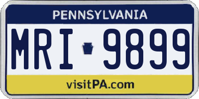 PA license plate MRI9899