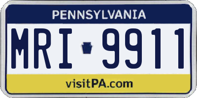 PA license plate MRI9911