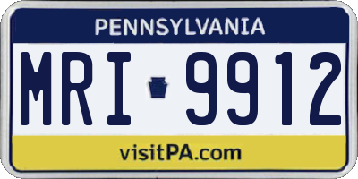 PA license plate MRI9912