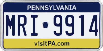 PA license plate MRI9914