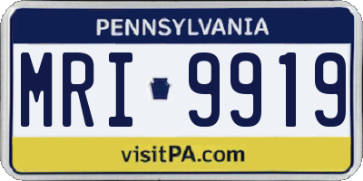 PA license plate MRI9919