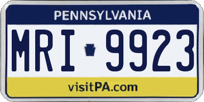 PA license plate MRI9923