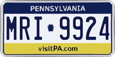 PA license plate MRI9924
