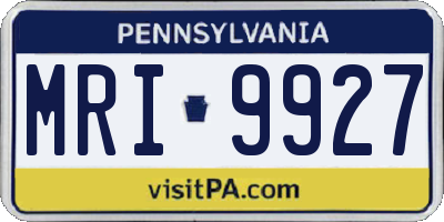 PA license plate MRI9927
