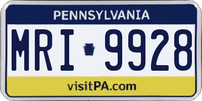 PA license plate MRI9928