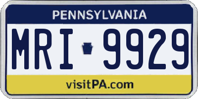 PA license plate MRI9929