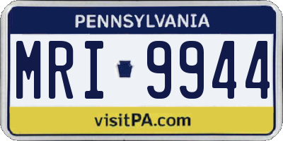 PA license plate MRI9944