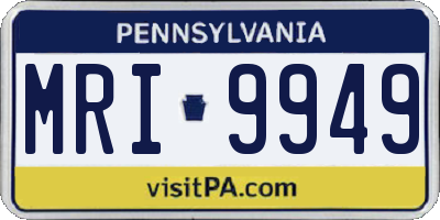 PA license plate MRI9949