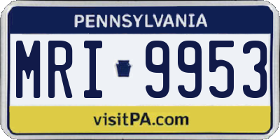 PA license plate MRI9953