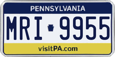 PA license plate MRI9955