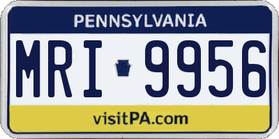 PA license plate MRI9956