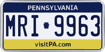 PA license plate MRI9963