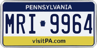 PA license plate MRI9964