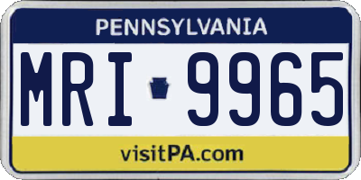 PA license plate MRI9965