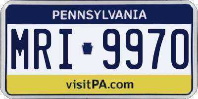 PA license plate MRI9970
