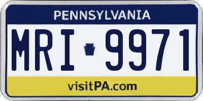 PA license plate MRI9971